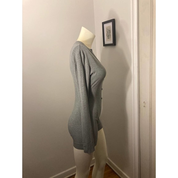 2 Sizes Skims Soft Lounge Button Up Henley Onesie Romper in Heather Gray NWT - Picture 7 of 11